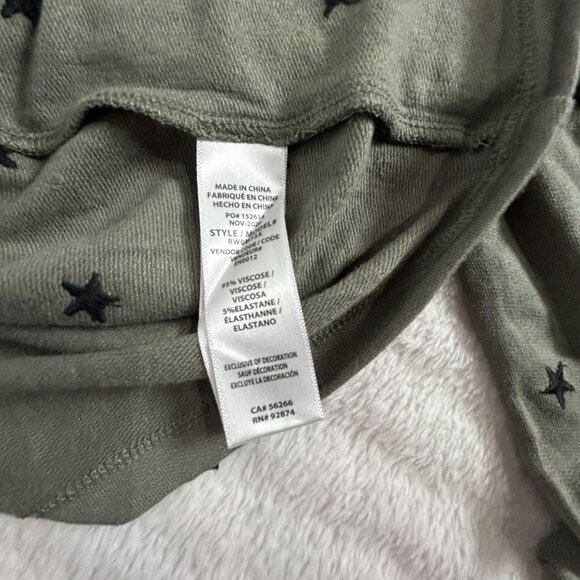 Splendid Women Olive Green Embroidered Star Long Sleeve Crewneck Top XS New $128 - Picture 4 of 8